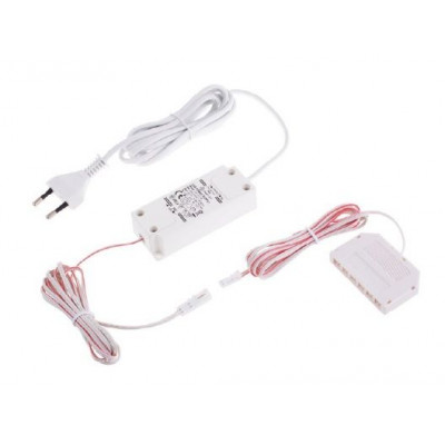 Блок питания LED STANDARD PLUS 12W 12VDC, белый провод 6 м, разветвитель 6 гнезд арт.U12-012-SP-2B0-4W6B