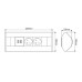 Удлинитель CORNER BOX 2xSchuco(розетка) 2xUSB, алюм, провод 1,8 м арт.CORNERBOX-ALU-2DE-U